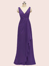 Elegant V-neck Unique Long Soft Satin Formal Prom Dresses 2023 Online