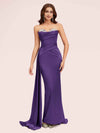 Sexy Sweetheart Long Silky Soft Satin Mermaid Bridesmaid Dresses