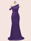 Sexy Mermaid One Shoulder Long Soft Satin Evening Prom Dresses Online