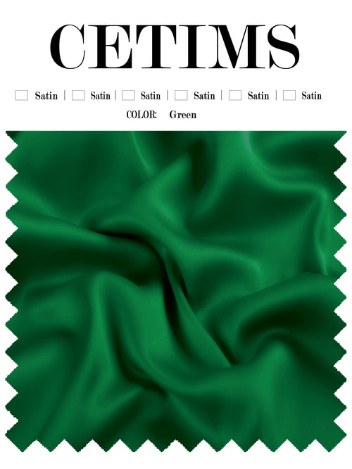 Soft Satin Fabric Swatch Emerald