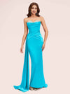 Sexy Sweetheart Long Silky Soft Satin Mermaid Graduation Prom Dresses