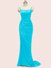 Sexy Backless Spaghetti Straps Long Soft Satin Mermaid Party Prom Dresses Online
