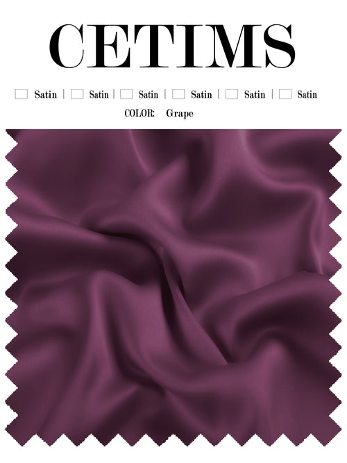 Soft Satin Fabric Swatch Grape