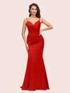 Sexy Backless Mermaid Spaghetti Straps Long Silky Satin Prom Dresses Online