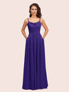 Simple Spaghetti Straps Long Soft Satin Bridesmaid Dresses