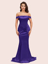 Sexy Off Shoulder Mermaid Long Soft Satin Bridesmaid Dresses 2023
