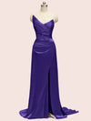 Sexy See Through Side Slit Long Soft Satin Bridesmaid Dresses 2023