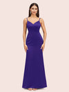 Sexy Mermaid Spaghetti Straps Long Soft Satin Bridesmaid Dresses Online