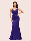 Sexy Backless Mermaid Spaghetti Straps Long Silky Satin Prom Dresses Online