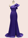 Elegant One Shoulder Mermaid Long Soft Satin Bridesmaid Dresses Online