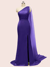 Unique One Shoulder Long Stretchy Satin Party Dresses For Women