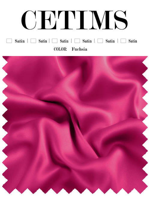 Soft Satin Fabric Swatch Fuchsia