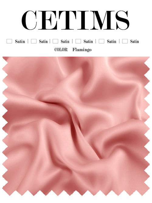 Soft Satin Fabric Swatch Flamingo