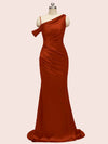 Sexy Mermaid One Shoulder Long Soft Satin Evening Prom Dresses Online