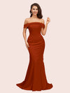 Sexy Mermaid Off Shoulder Long Soft Satin Bridesmaid Dresses Online