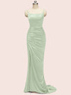 Elegant Spaghetti Straps Long Soft Satin Mermaid Evening Prom Dresses Online