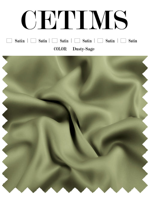 Soft Satin Fabric Swatch Dusty-Sage