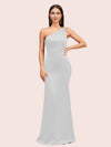 Sexy Mermaid One Shoulder Soft Satin Long Bridesmaid Dresses Online