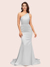 Elegant One Shoulder Mermaid Soft Satin Bridesmaid Dresses Online