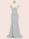 Elegant Spaghetti Straps Mermaid Long Soft Satin Bridesmaid Dresses Online