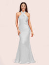Sexy Backless Halter Sleeveless Long Mermaid Satin Bridesmaid Dresses Online