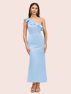 Elegant Mermaid One Shoulder Short Soft Satin Bridesmaid Dresses Online