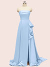 Elegant Strapless Long Soft Satin Formal Prom Dresses For Women