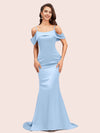 Sexy Mermaid Cold Shoulder Floor Length Long Soft Satin Bridesmaid Dresses Online