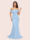 Sexy Mermaid Off Shoulder Long Soft Satin Bridesmaid Dresses Online