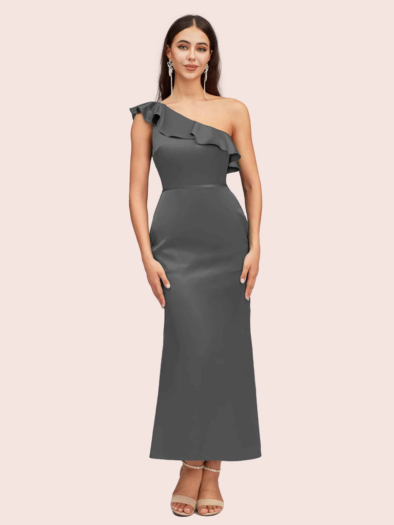bridesmaid dresses one shoulder short Summer Short Cheap Mismatched Sleeveless V-neck One Shoulder Lace Chif AlineBridal