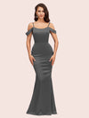 Elegant Cold Shoulder Mermaid Soft Satin Bridesmaid Dresses Online