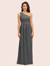 Elegant One Shoulder A-Line Long Soft Satin Bridesmaid Dresses Online