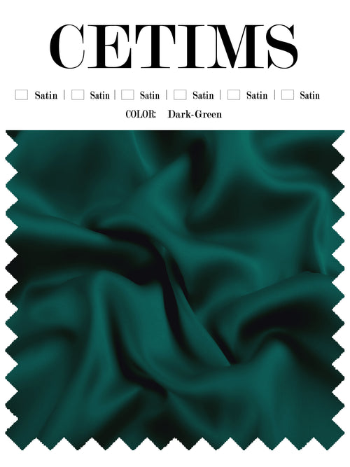 Soft Satin Fabric Swatch Dark-Green