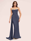 Sexy Sweetheart Long Silky Soft Satin Mermaid Bridesmaid Dresses