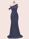 Sexy Mermaid One Shoulder Long Soft Satin Evening Prom Dresses Online
