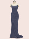 Elegant Spaghetti Straps Long Soft Satin Mermaid Evening Prom Dresses Online
