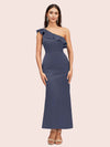 Elegant Mermaid One Shoulder Short Soft Satin Bridesmaid Dresses Online