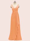 Elegant V-neck Unique Long Soft Satin Formal Prom Dresses 2023 Online