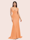 Sexy Backless Deep V-neck Long Soft Satin Mermaid Party Prom Dresses Online