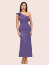 Elegant Mermaid One Shoulder Short Soft Satin Bridesmaid Dresses Online