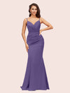 Sexy Backless Mermaid Spaghetti Straps Long Silky Satin Prom Dresses Online