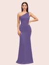 Sexy Mermaid One Shoulder Silky Satin Long Graduation Prom Dresses Online