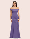 Sexy Off Shoulder Sleeveless Mermaid Long Soft Satin Bridesmaid Dresses