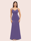 Sexy Mermaid Spaghetti Straps Long Soft Satin Bridesmaid Dresses Online