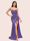 Sexy Mermaid Sweetheart Side Slit Soft Satin Bridesmaid Dresses Online