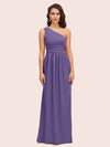 Elegant One Shoulder A-Line Long Soft Satin Bridesmaid Dresses Online