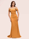 Sexy Mermaid Off Shoulder Long Silky Satin Bridesmaid Dresses Online
