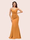 Sexy Backless Mermaid Spaghetti Straps Long Silky Satin Prom Dresses Online