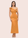 Elegant Mermaid One Shoulder Short Soft Satin Bridesmaid Dresses Online