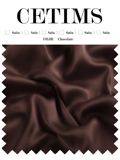 Soft Satin Fabric Swatch Chocolate